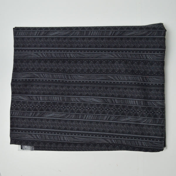 Black Patterned Striped Quilting Cotton Fabric - 42" x 96"