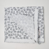 White + Black Bicycle Print Quilting Weight Woven Fabric - 36" x 66"