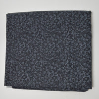 Black + Gray Floral Quilting Weight Woven Fabric - 43" x 86"