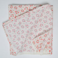 Pink + Green Floral Triangles Quilting Cotton Fabric - 42" x 74"