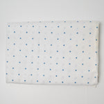 White + Blue Polka Dot Print Lightweight Woven Fabric - 44" x 92"