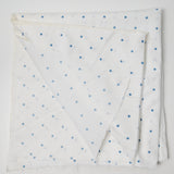 White + Blue Polka Dot Print Lightweight Woven Fabric - 44" x 92"