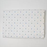 White + Blue Polka Dot Print Lightweight Woven Fabric - 44" x 92"