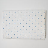 White + Blue Polka Dot Print Lightweight Woven Fabric - 44" x 92"