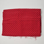 Deep Red + Black Geometric Print Flowy Woven Fabric - 58" x 92"