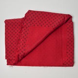 Deep Red + Black Geometric Print Flowy Woven Fabric - 58" x 92"