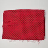 Deep Red + Black Geometric Print Flowy Woven Fabric - 58" x 92"