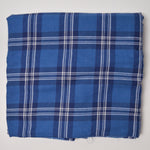 Blue Plaid Brushed Twill Shirt Weight Woven Fabric - 45" x 120"