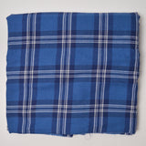 Blue Plaid Brushed Twill Shirt Weight Woven Fabric - 45" x 120"