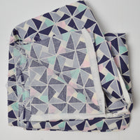 Seafoam Green, Pink, Navy + Gray Geometric Drapey Woven Fabric - 54" x 72"