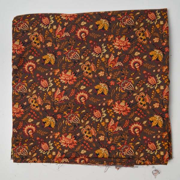 Brown + Warm Tone Floral Quilting Cotton Fabric - 42" x 88"