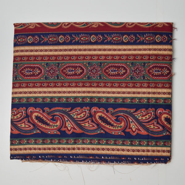 Colorful Paisley Stripes Quilting Weight Woven Border Fabric - 12" x 136"