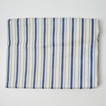 Blue + White Striped Stain Repeller-Coated Woven Fabric - 52" x 98"