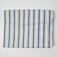 Blue + White Striped Stain Repeller-Coated Woven Fabric - 52" x 98"