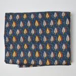 Teal with Blue + Yellow Leaf Quilting Cotton Fabric - 41" x 144"