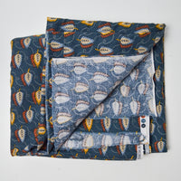 Teal with Blue + Yellow Leaf Quilting Cotton Fabric - 41" x 144"