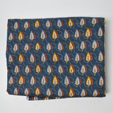 Teal with Blue + Yellow Leaf Quilting Cotton Fabric - 41" x 144"