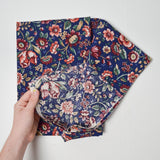 Dark Colorful Floral Quilting Weight Woven Fabric - 42" x 52"