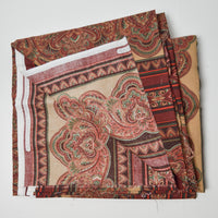 Muted Red + Brown Paisley Striped Quilting Weight Woven Fabric - 44" x 74"