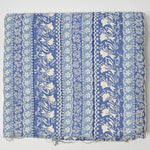 Blue Floral Lace Print Striped Quilting Cotton Fabric - 41" x 160" (Discolored)