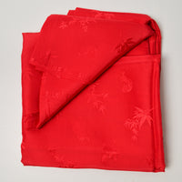 Red Floral Jacquard Woven Silk Fabric - 44" x 92"