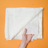 White Crushed Chevron Texture Silky Woven Fabric - 44" x 74"