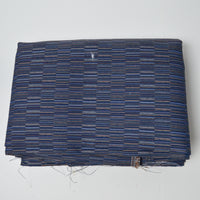 Blue  + Tan Striped Woven Upholstery Fabric - 60" x 70"