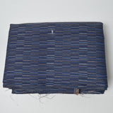 Blue  + Tan Striped Woven Upholstery Fabric - 60" x 70"