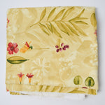 Tan Floral Stain Repellant-Coated Woven Canvas Fabric - 56" x 88"