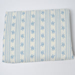 Blue + White Floral Striped Quilting Weight Woven Fabric - 44" x 336"