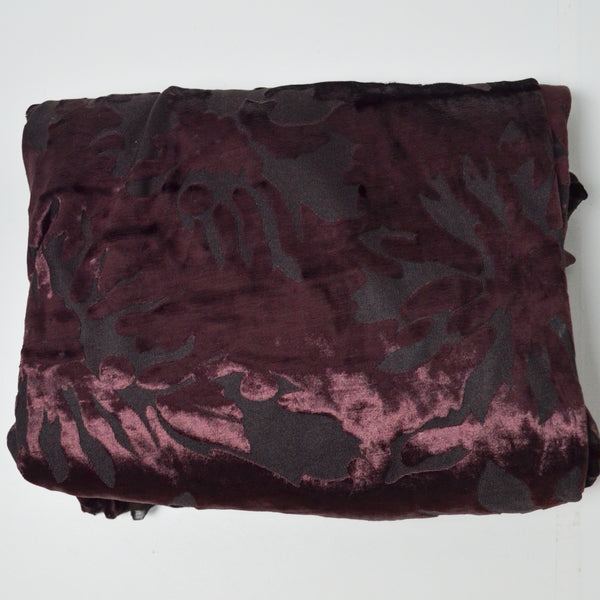 Purple-Brown Burnout Velvet Fabric - 66" x 70"