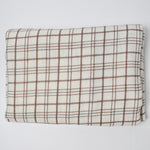 Brown + White Plaid Woven Fabric - 44" x 50"