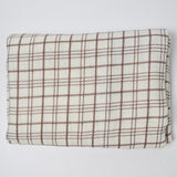 Brown + White Plaid Woven Fabric - 44" x 50"