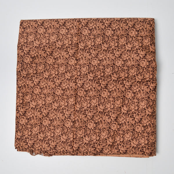Brown Floral Quilting Weight Woven Fabric - 44" x 84"