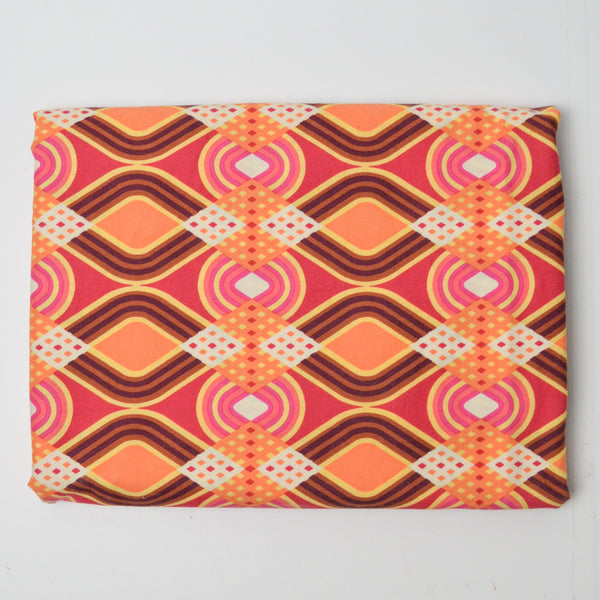 Orange, Pink + Brown Quilting Weight Woven Fabric - 44" x 80"