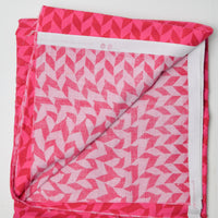 Hot Pink + Red Patterned Quilting Weight Woven Fabric - 44" x 96"