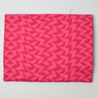 Hot Pink + Red Patterned Quilting Weight Woven Fabric - 44" x 96"