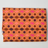 Orange, Brown + Pink Hexagons Quilting Weight Woven Fabric - 44" x 92"