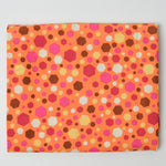 Orange + Pink Hexagon Dots Quilting Weight Woven Fabric - 44" x 50"