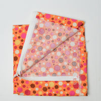 Orange + Pink Hexagon Dots Quilting Weight Woven Fabric - 44" x 50"
