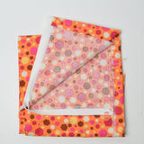 Orange + Pink Hexagon Dots Quilting Weight Woven Fabric - 44" x 50"