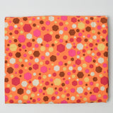 Orange + Pink Hexagon Dots Quilting Weight Woven Fabric - 44" x 50"