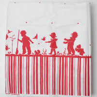 Red + White Daisy Kingdom Silhouette Border Fabric - 44" x 160"