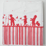 Red + White Daisy Kingdom Silhouette Border Fabric - 44" x 160"