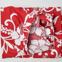 Red + White Floral Woven Fabric - 44" x 102"