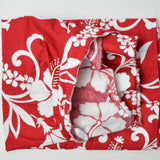 Red + White Floral Woven Fabric - 44" x 102"