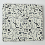 Off-White + Black Alphabet Moda Quilting Weight Woven Fabric - 44" x 92"