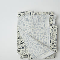 Off-White + Black Alphabet Moda Quilting Weight Woven Fabric - 44" x 92"