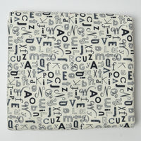 Off-White + Black Alphabet Moda Quilting Weight Woven Fabric - 44" x 92"