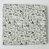 Off-White + Black Alphabet Moda Quilting Weight Woven Fabric - 44" x 92"